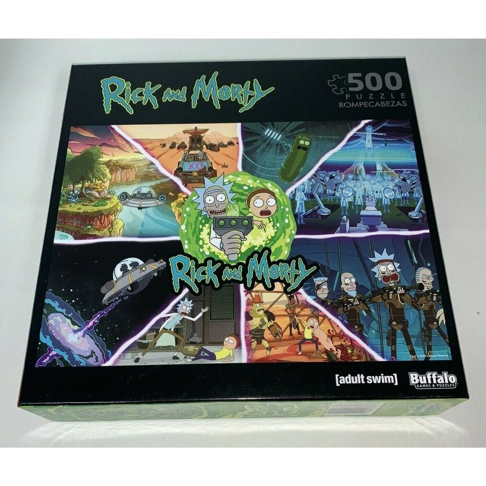 Buffalo Rick and Morty 500 Piece Jigsaw Puzzle Collage Adult Swim